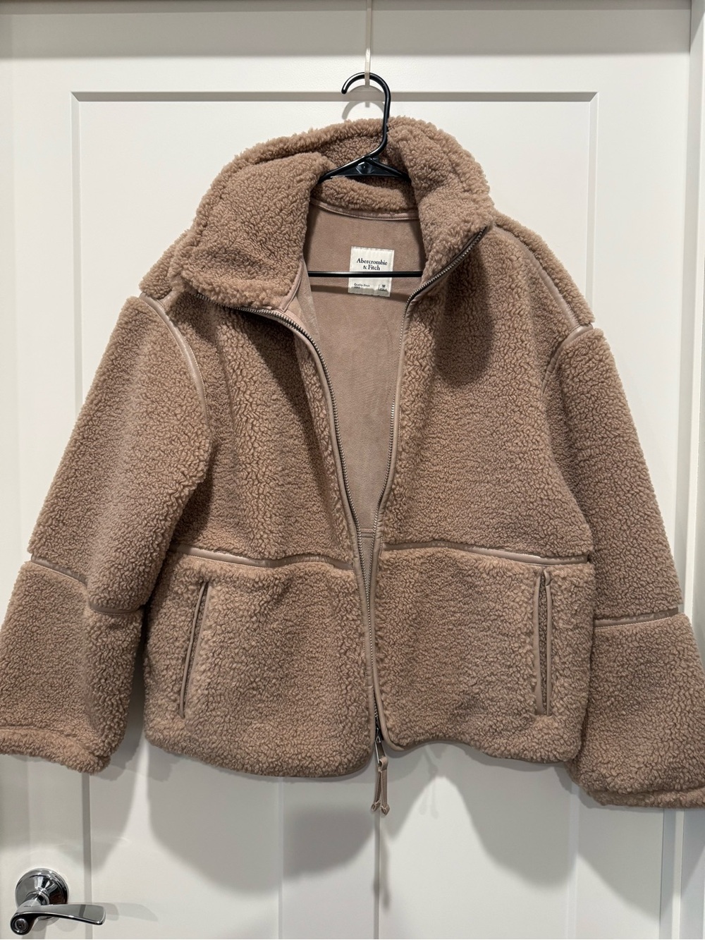 Abercrombie & Fitch Taupe Teddy Sherpa Jacket